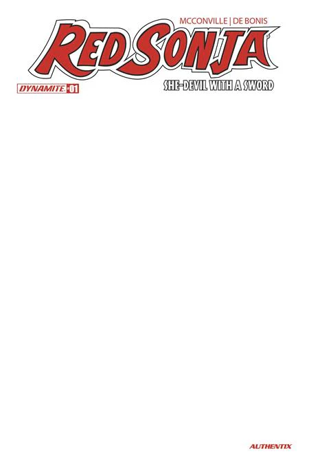 Red Sonja She Devil With A Sword #1 F Blank Authentix Variant (05/06/2026) Dynamite