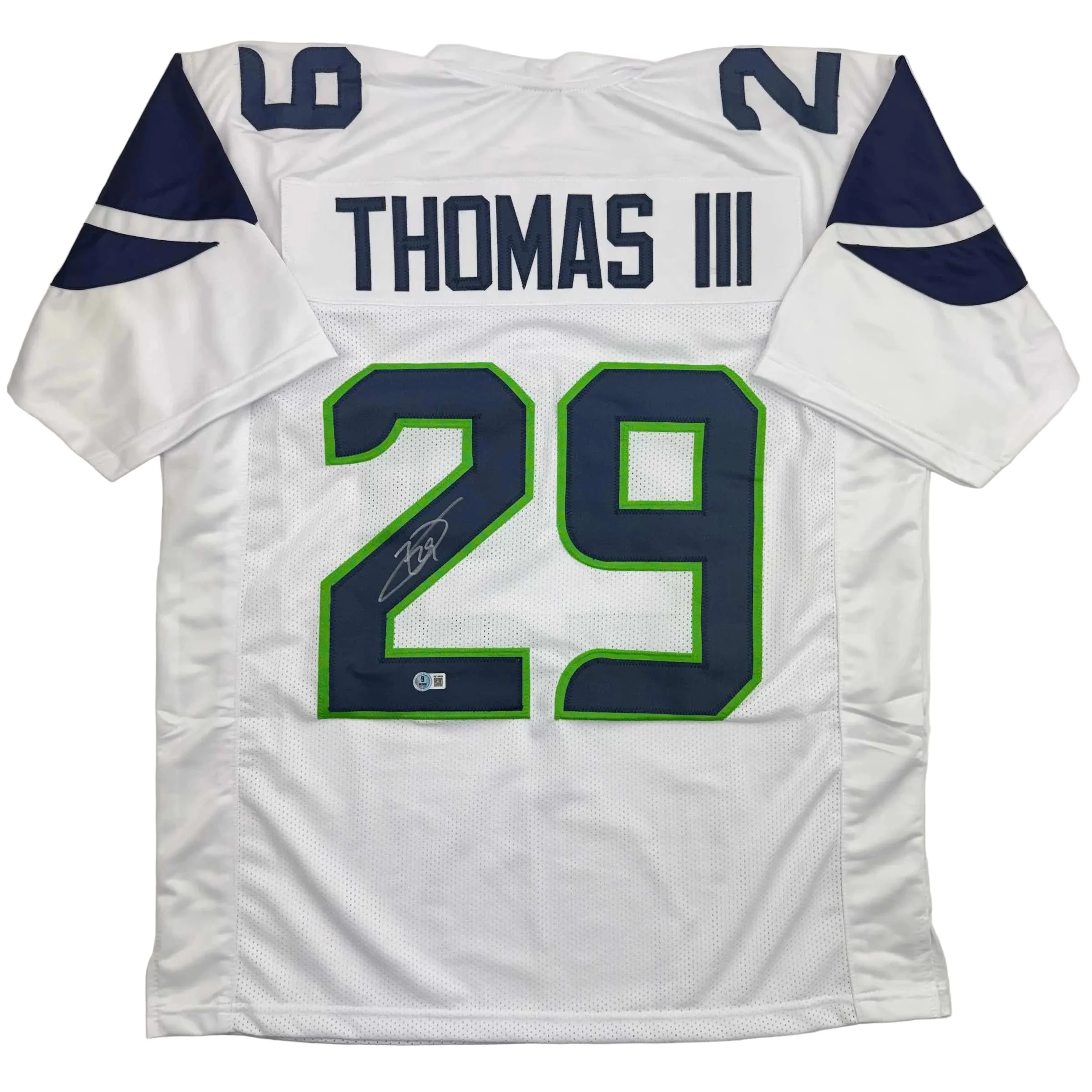 Autographed/Signed Earl Thomas III Seattle White Football Jersey Beckett BAS COA
