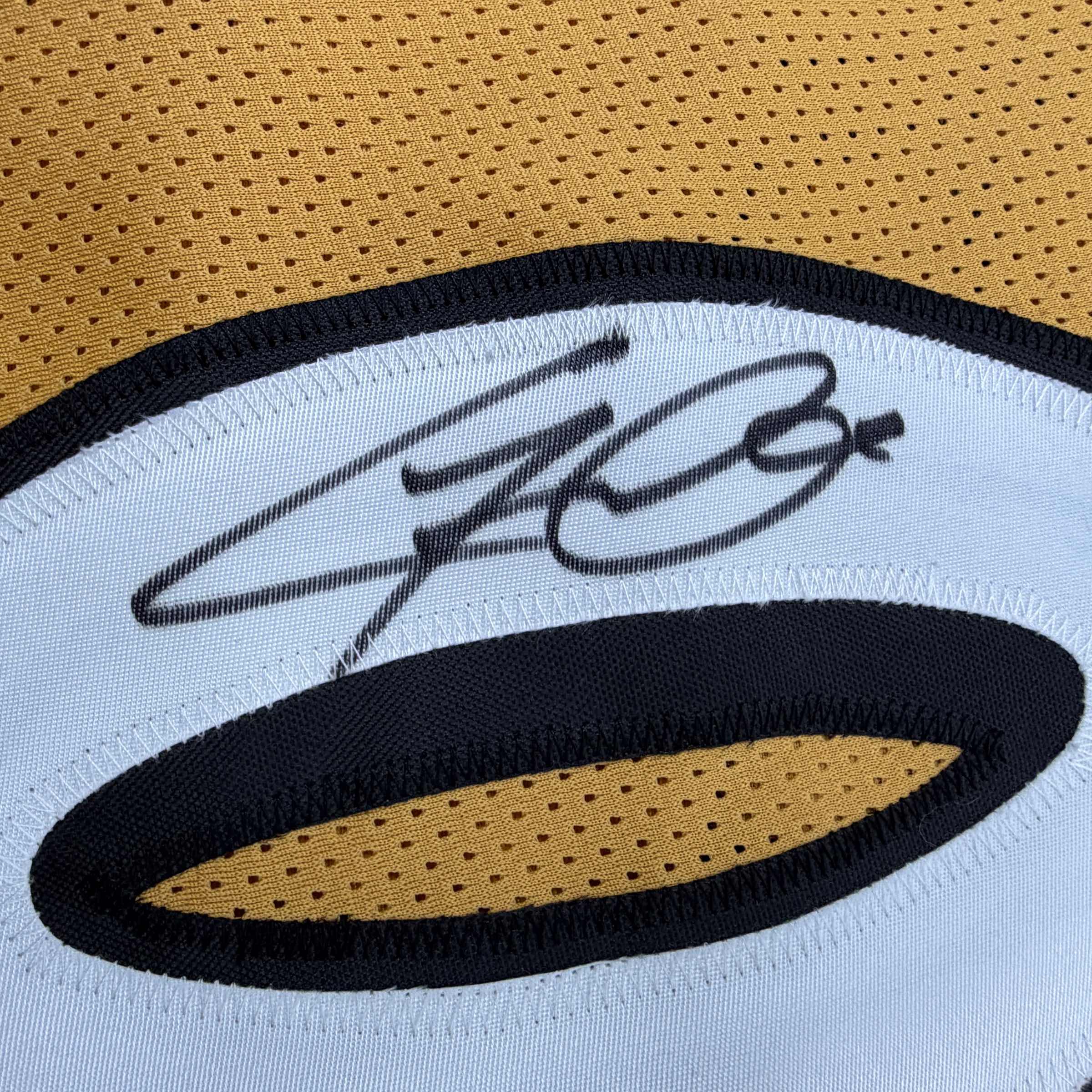 Autographed/Signed Gilbert Arenas Washington Gold Basketball Jersey Beckett BAS COA - Image 3