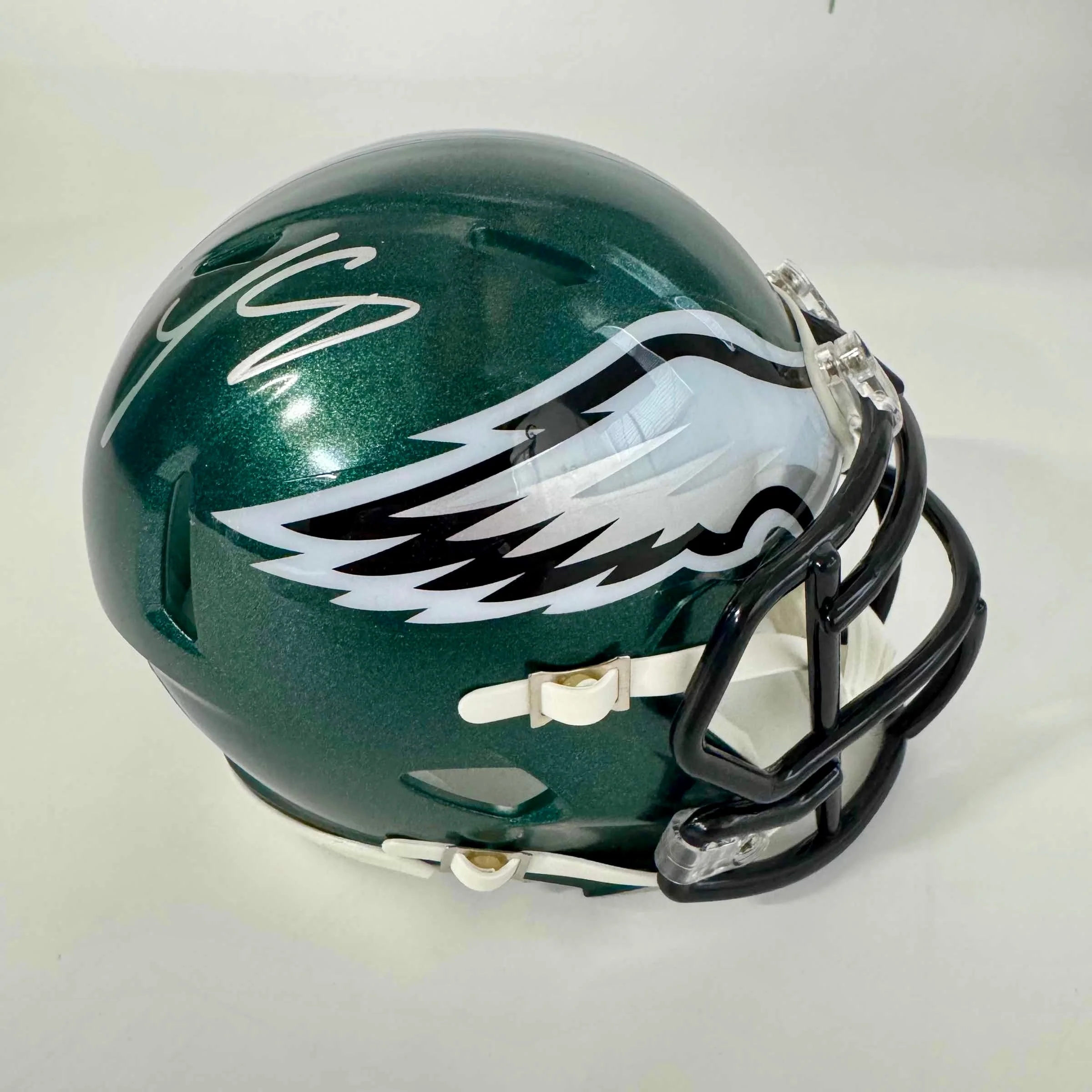Autographed/Signed LeSean McCoy Philadelphia Eagles Mini Football Helmet JSA COA