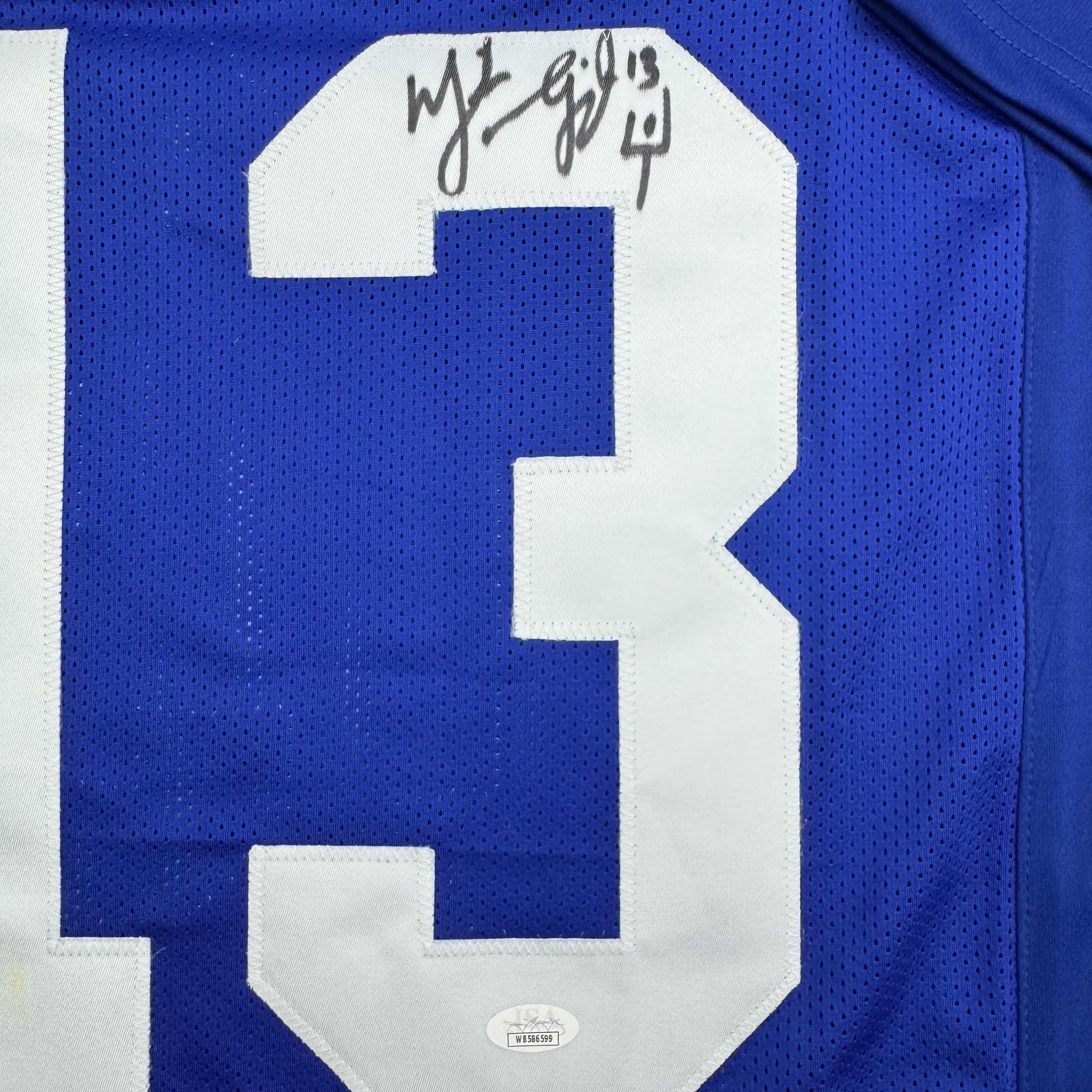 Autographed/Signed Mike Vanderjagt Dallas Blue Football Jersey JSA COA - Image 3
