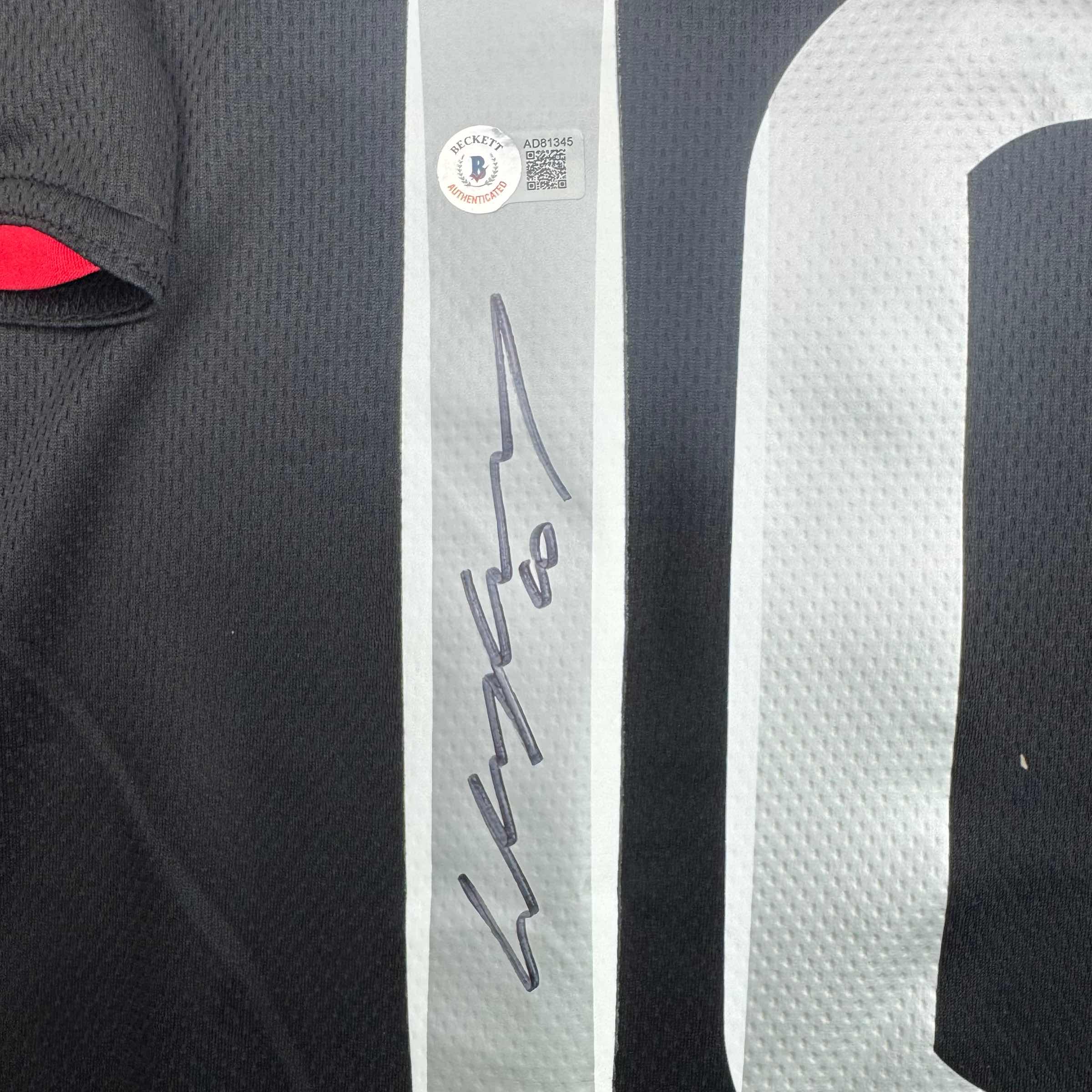 Autographed/Signed Wayne Rooney Manchester United Black 2008 Champions League Final Soccer Jersey Beckett BAS COA - Image 3