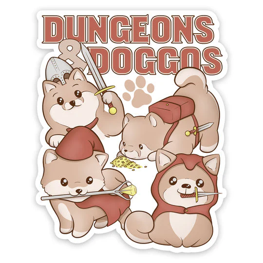 Forged Gaming: Sticker - Die Cut Vinyl - Waterproof - 3.5" - Dungeons & Doggos