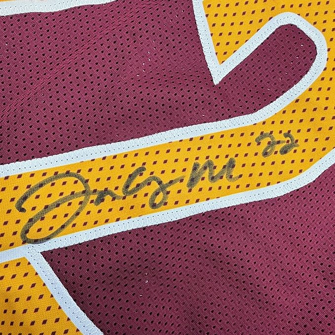 Framed Autographed/Signed Bill Jacory Croskey-Merritt 35x39 Washington Burgundy Football Jersey Beckett BAS COA - Image 2