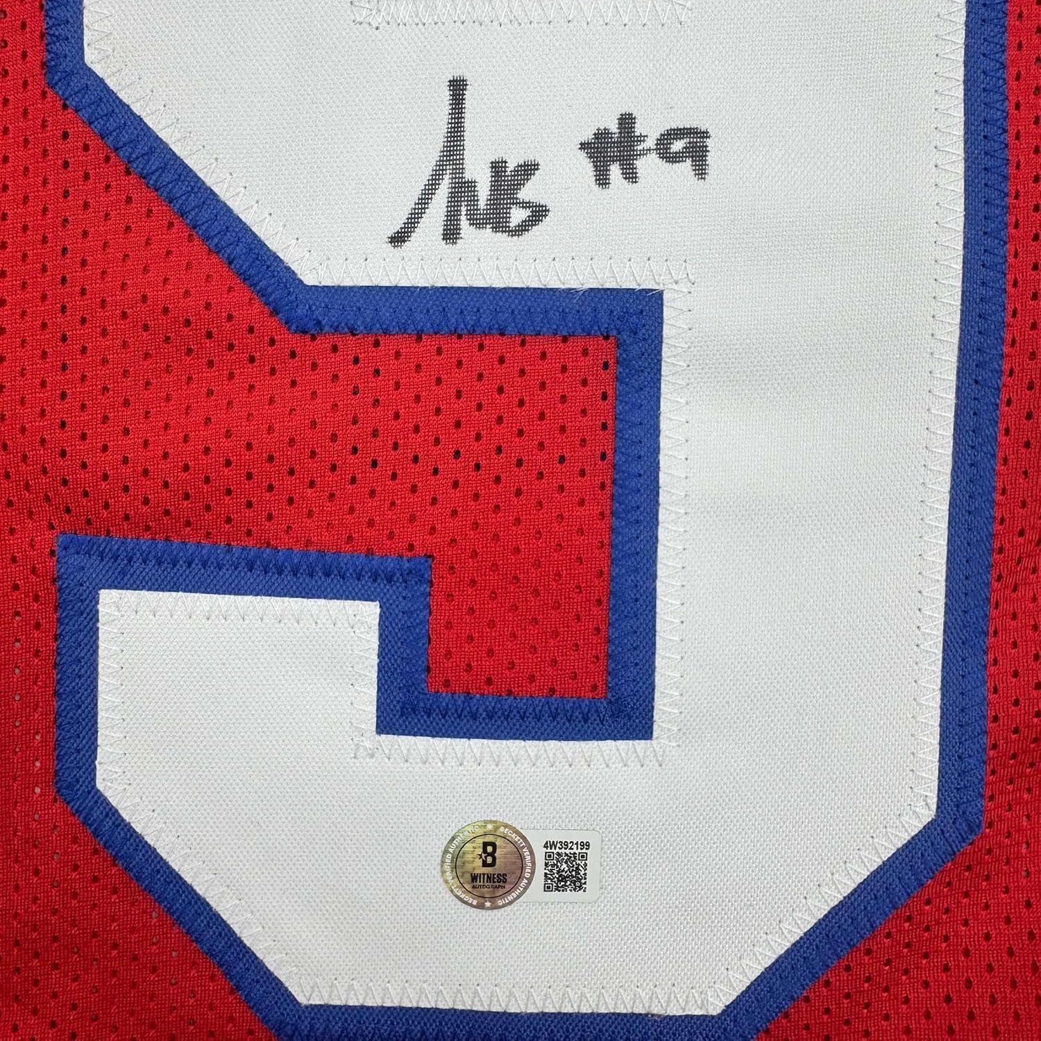 Framed Autographed/Signed Kayshon Boutte 35x39 New England Red Football Jersey Beckett BAS COA - Image 2